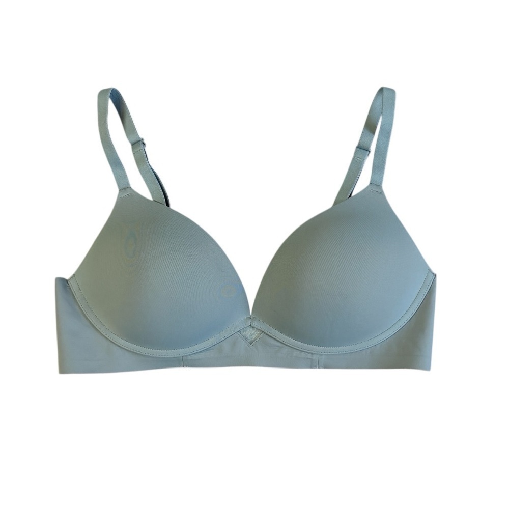 Maidenform Womens One Fab Fit Wireless Demi Bra Blue Size 36C #2110